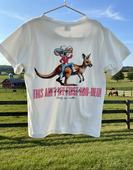 This Ain’t My First Roo-deo!! Kids Tee (Bondi Foam)