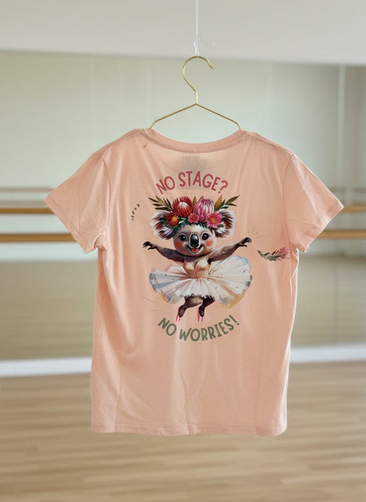 No Stage? No Worries! Kids Tee (Peach Melba)