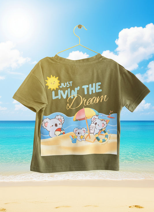 Livin' the Dream Kids Tee (Gumleaf Green)
