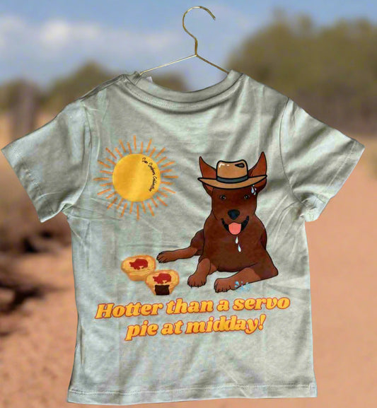 Hotter than a servo pie Kids Tee (Gumleaf Green)